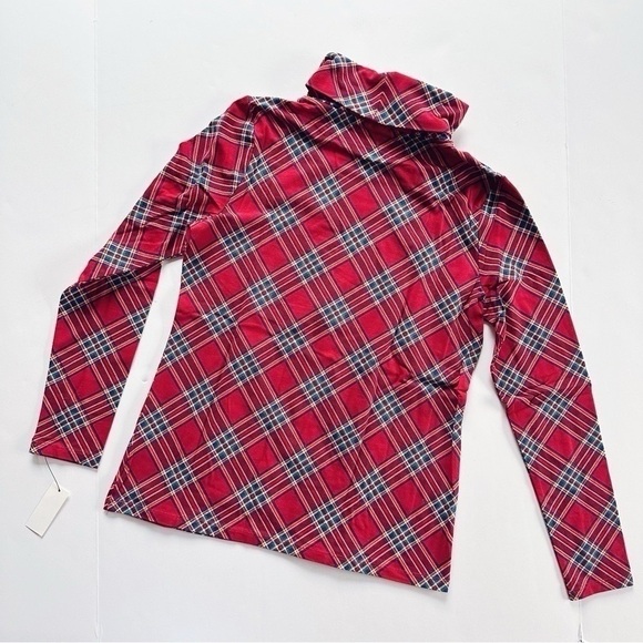 Talbots Tartan Mock Neck Long Sleeve Tee Top PS - Picture 3 of 5